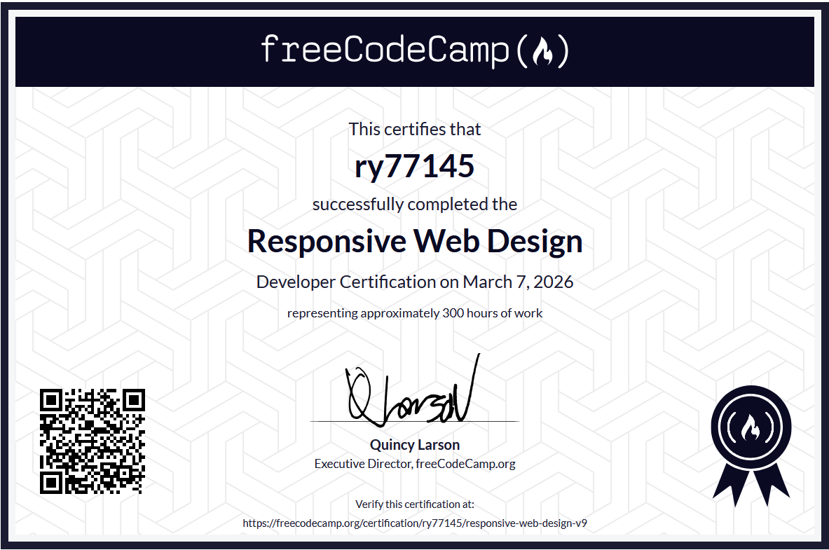 freeCodeCamp certifcation