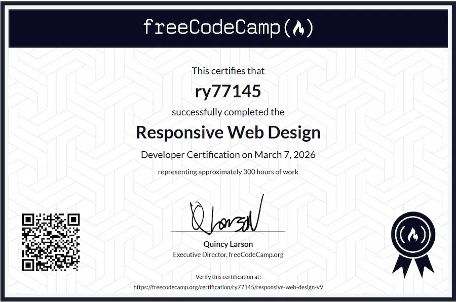 freeCodeCamp certification